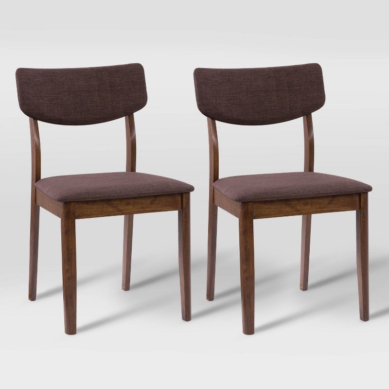 Set of 2 Branson Wood Dining Chairs Walnut Stain - CorLiving, 1 of 14
