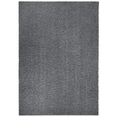 Traditional Solid Gray Shag Indoor Area Rug, 5' x 7' ft