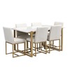 Whisen Elegant Design 7-Piece Rectangle Faux Marble Top Dining Set with 6 Upholstered Chairs - 4 of 4