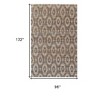 Taupe and Tan Geometric Hand Woven Area Rug - 3 of 4