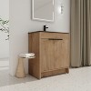 Vynxaria 30 in. Single Freestanding White Oak Plywood Bath Vanity with Black Ceramic Counter KD-PACKING Ready to Assemble - 3 of 4