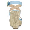 Allegra K Women's Back to College Slingback Crisscross Espadrille Wedges Heel Sandals - 3 of 4