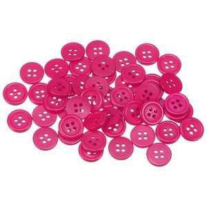Unique Bargains Resin Craft Snap Round Flat 4-Hole Sewing Buttons 50 Pcs - 1 of 4