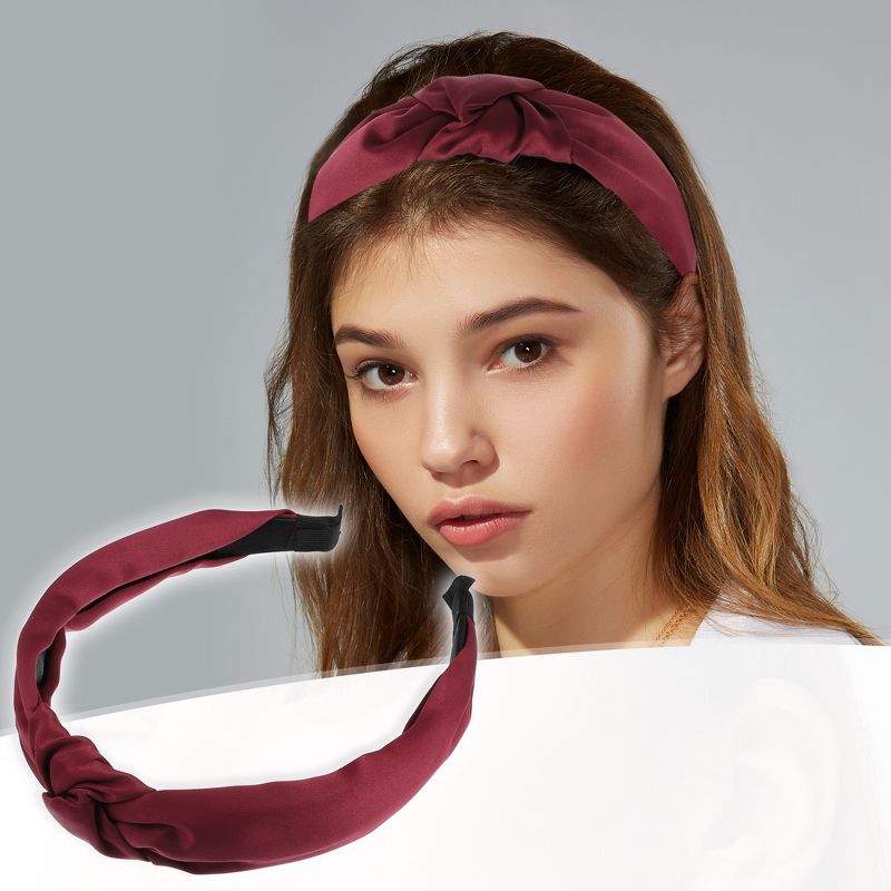 Unique Bargains Satin Knot Headband Hairband for Women 1.2 Inch Wide 1Pcs, 2 of 7