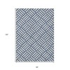 Navy Blue And Ivory Geometric Washable Indoor Outdoor Area Rug - 3 of 4