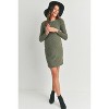 Hello Miz Women's Round Neck Long Sleeve Textured Knit Maternity Dress - 4 of 4