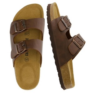 CUSHIONAIRE Lane Cork Footbed Sandals for Women –Comfortable Double Buckle Slip-On with Genuine Suede Footbed & Arch Support Slides for Women Footwear - 1 of 4