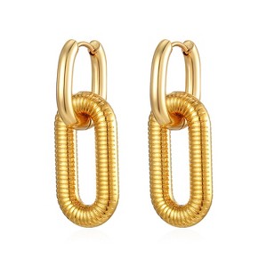 Chunky Chain Link Hoop Earrings for Women Gold or Silver Stainless Steel Ginger Lyne Collection - 1 of 4