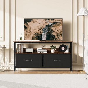 Tv Stand Dresser, Tv Console, 2-Drawer Entertainment Center with Open Shelf, Fabric Drawer Tv Cabinet for 32 to 55 Inch Tvs & Media - 1 of 4
