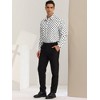 Lars Amadeus Men's Button Down Long Sleeves Casual Polka Dots Print Shirts - 4 of 4