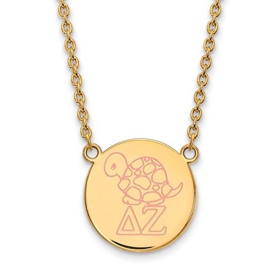 Black Bow Jewelry 14k Yellow Gold Plated Sterling Silver Delta Zeta Greek Life Necklace 18 Inch