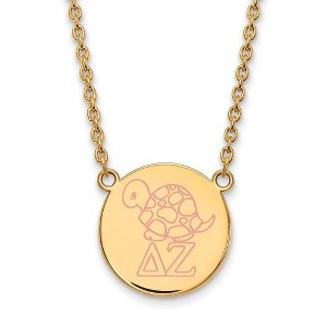 Black Bow Jewelry 14k Yellow Gold Plated Sterling Silver Delta Zeta Greek Life Necklace 18 Inch - 1 of 4