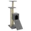 vidaXL Cat Tree Light grey Engineered wood, plush, sisal Medium Cat Tree - 2 of 4