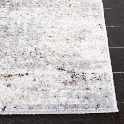 Abstract Elegance Gray & Gold 9x12 Hand-Knotted Synthetic Rug