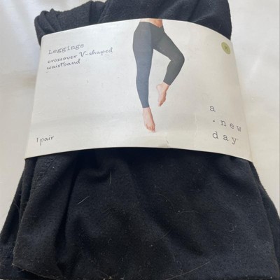 Women's Crossover V-waistband Flare Leggings - A New Day™ Black Xl