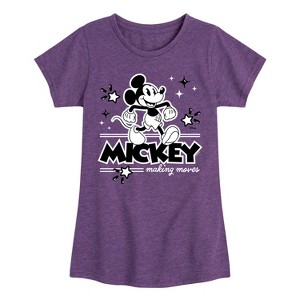 Girls' - Disney - Mickey Mouse Making Moves Fitted Short Sleeve Graphic T-Shirt - 1 of 4