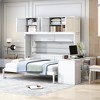 Queen Size Murphy Bed with Desk, Storage Shelves and Big Cabinets - 2 of 4