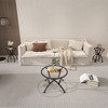 3-Piece Tempered Glass Round Coffee Table Set with Rustic Design and Sturdy Construction for Living Room - 3 of 4