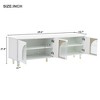 VYNXARIA Contemporary TV Stand with Adjustable Shelves for TVs Up to 78in, Stylish Media Console with Gold Handles and Arch Fluted Glass Doors, White - 4 of 4