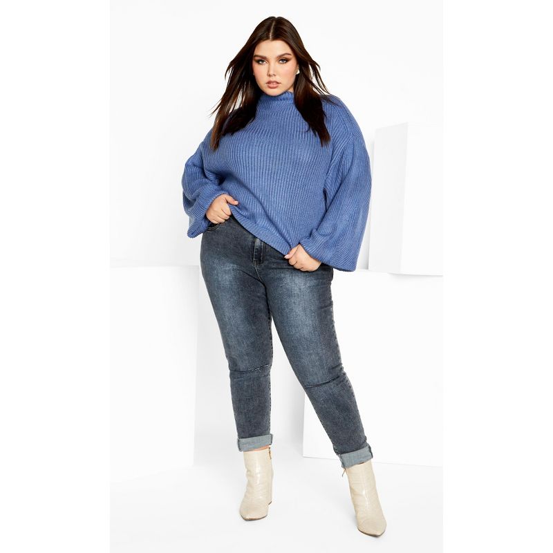 Women's Plus Size Angel Sweater - denim blue | CITY CHIC, 1 of 9