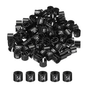 Unique Bargains Round Plastic Reusable Garment Hanger Marker Number Tag Black 100 Pcs - 1 of 3