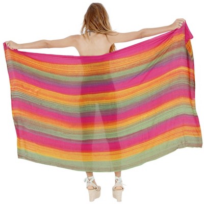 LA LEELA Women's Summer Bikini Wraps Beach Wrap Cover up Sarong Swimsuit Swimwear Bathing Suit Cover Ups for Womens One Size Green, Tie Dye Design