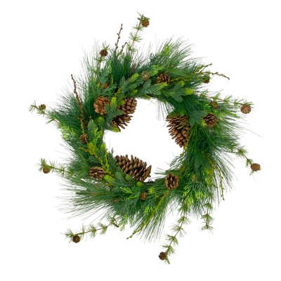 Northlight 4.5' X 5.5 Unlit Snow Dusted Pine Cones, Berries, And Long Pine  Needles Artificial Christmas Garland : Target