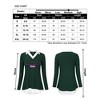 Clearlove Women's Long Sleeve V Neck Contrast Collar Shirt A-line Pleated Office Tunic - 3 of 3