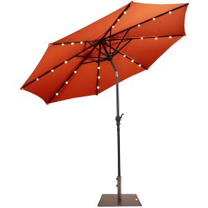 Costway 10ft Solar Lights Patio Umbrella Outdoor W/ 50 LBS Movable Umbrella Stand Red - 1 of 4