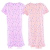 JEFFRICO Womens 2 Pack Nightgowns Short Sleeve Sleepwear Soft Pajama Dress Nightshirts - 4 of 4