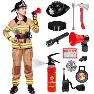 Joyfy Kids' Halloween Costume Firefighter Fireman Costume for Boys Halloween Role Paly Party