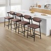 Bar Stools Set of 2, 26.5" Upholstered Counter Height Bar Stools for 2 with Armrest, Wider Thickened Cushion, Bar Chairs with Backrest - 3 of 4