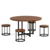 Resenkos End Table,Dining Table, Living Room Table,47" Round Dining Table, 5-Piece Kitchen Dinner Table Chairs Set,Brown - 2 of 4