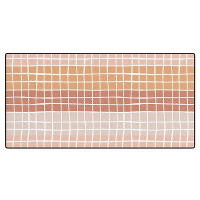 Menina Lisboa Terracotta Color Block Stripes Desk Mat