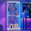 Fredees 71" Glass Display Cabinet with RGB Sensor Light, 5-Tier Curio Cabinet with Lockable Storage and Removable Shelves - 4 of 4
