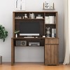 CENGHU Modern Home Office Desk with Lockable Drawer, 2 AC Outlets, 2 USB Ports, Computer Desk with Hutch & Bookshelf, Wood Executive Desk - 2 of 4