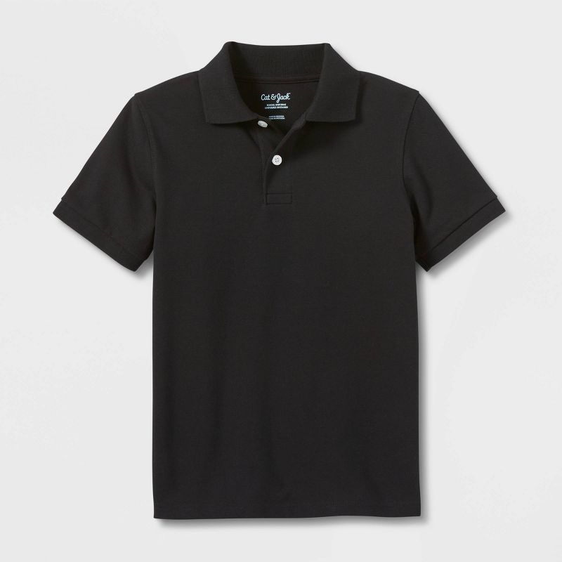 Boys' Short Sleeve Pique Uniform Polo Shirt - Cat & Jack™ Black XS