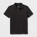 Boys' Short Sleeve Pique Uniform Polo Shirt - Cat & Jack™ Black