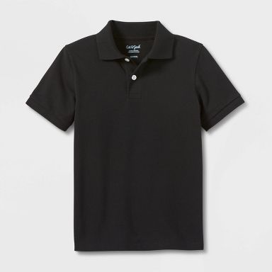 Boys' Short Sleeve Pique Uniform Polo Shirt - Cat & Jack™ Black XS