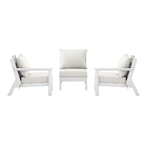WestinTrends Avalon Outdoor Patio HDPE Loveseat Sofa with Patio Cushions - 1 of 4