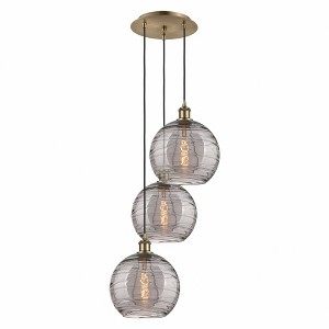Athens Deco Swirl - 3 Light Cord Hung Multi Pendant In Industrial Style-35.63 Inches Tall and 16.5 Inches Wide - 1 of 1