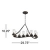 Franklin Iron Works Heritage Bronze Linear Pendant Chandelier 29 3/4" Wide Farmhouse Rustic Glass Shade 8-Light Fixture for Dining Room Kitchen Island - 4 of 4