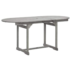 vidaXL Garden Table Grey Solid Acacia wood Medium Extendable - 1 of 4