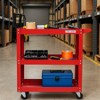 KTMBDW 3-Tier Storage Cart with Handle, 14'' Wide x 30.5'' Height Rolling Organizer for Kitchen, Bathroom, Laundry Room - Red - 4 of 4