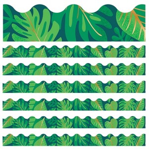 Carson Dellosa Education One World Tropical Leaves Scalloped Border, 39 Feet Per Pack, 6 Packs - 1 of 4