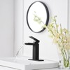 Gulches Bathroom Faucet Single Handle Bathroom Sink Faucets 1 or 3 Hole Solid Vanity Faucet with Deck Plate & Overflow Pop Up Drain Matte, Black - 2 of 4