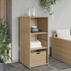 vidaXL Patio Storage Cabinet Beige 19.7"x21.7"x45.3" Poly Rattan - 3 of 4
