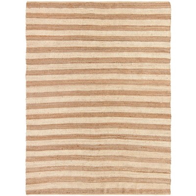 Handmade Natural Ivory and Brown Braided Jute 9x12 Area Rug