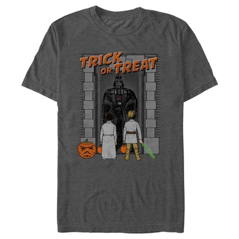 Men's Star Wars Trick or Treat at Vader’s House T-Shirt - Charcoal Heather  - Large