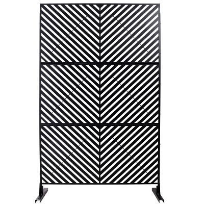 Vynxaria 76"H Freestanding Privacy Screen Indoor/Outdoor Use, Durable Metal Build, Elegant Design with Easy Installation